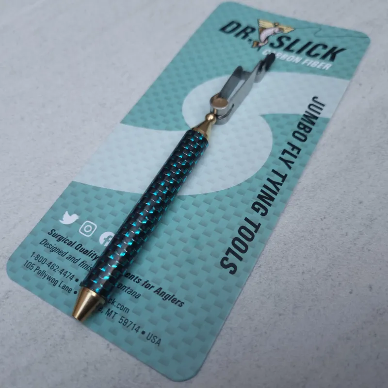 Dr.Slick JUMBO Carbon Fiber Handle Rotary Hackle Plier with Half Hitch Tool-2